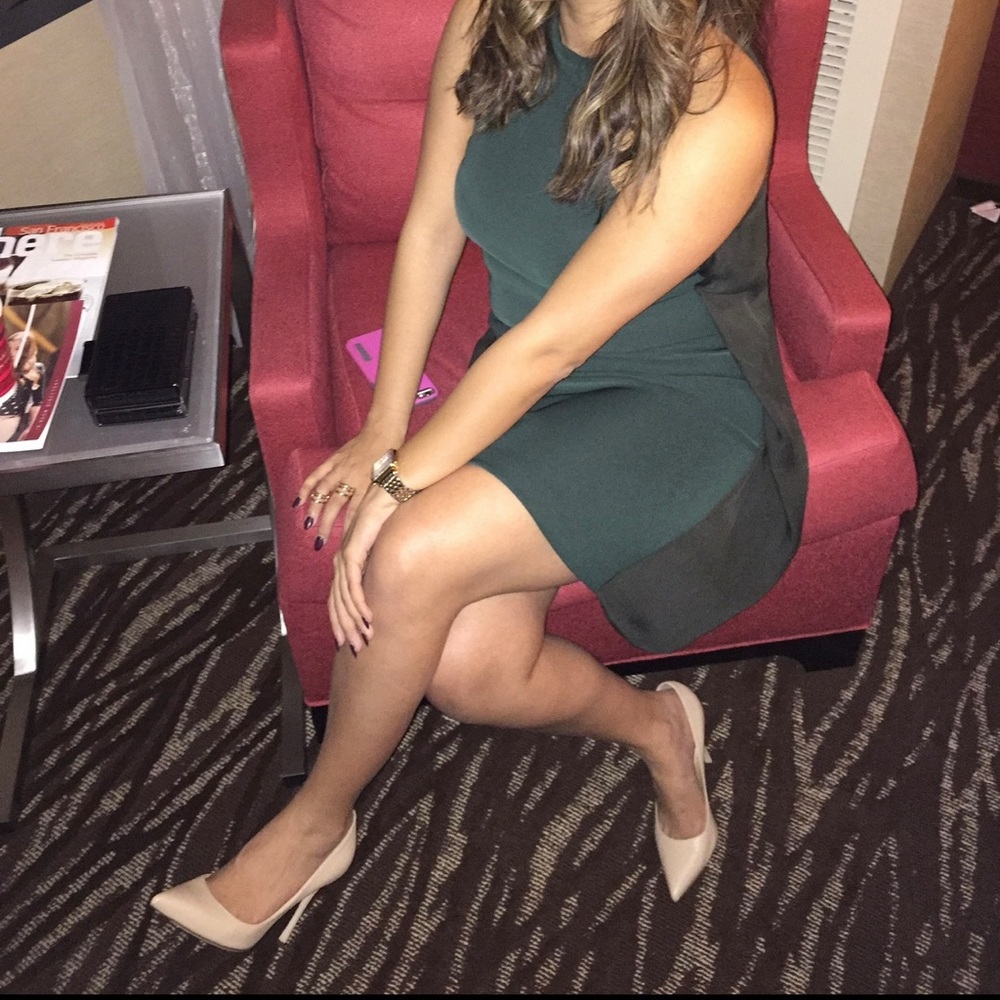 A.L.C Emerald Green Open Back dress w/ chiffon